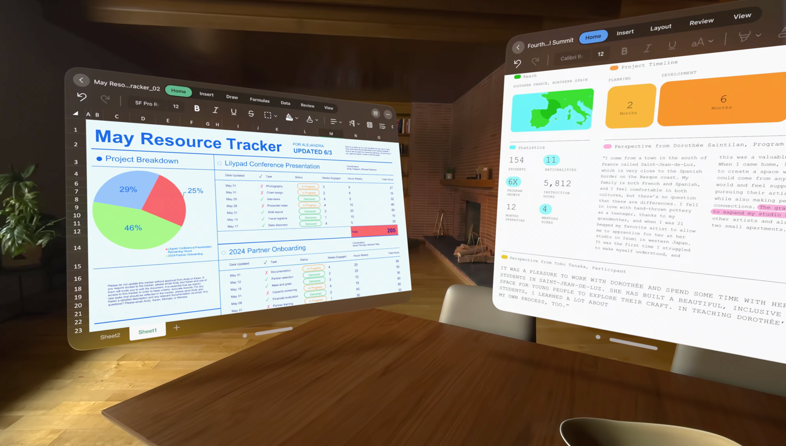 apple vision pro augmented reality workflow microsoft excel