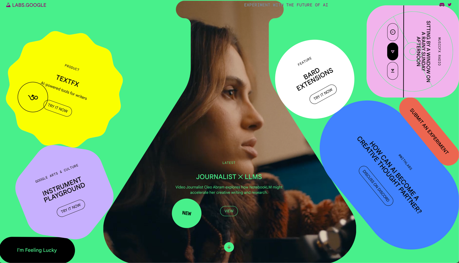 google labs ai test kitchen new design