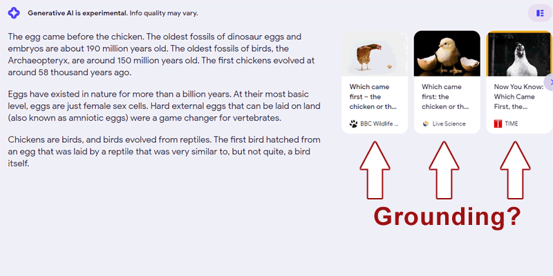 Screenshot of an answer from Google